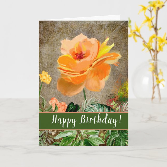 Carte de voeux Rose Peach (Fleur jaune)