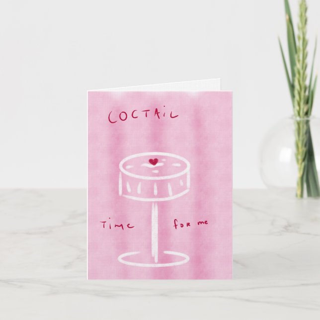 Carte de vœux rose pliée (Devant)