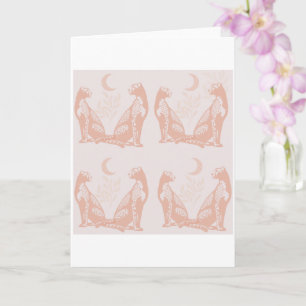 Carte de vœux rose poussiéreux.