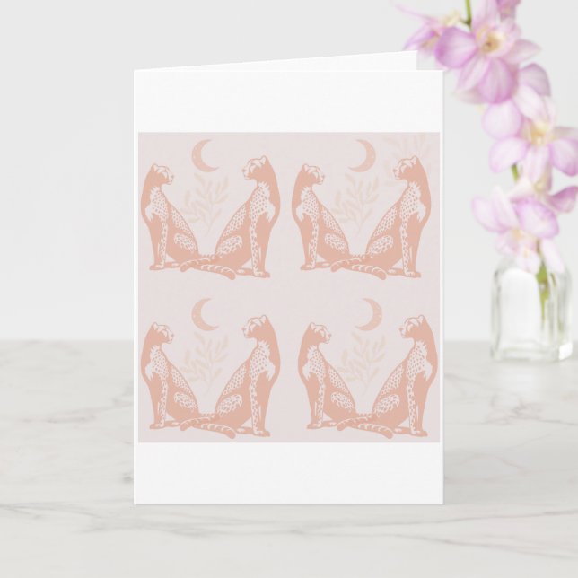 Carte de vœux rose poussiéreux. (Orchidée)