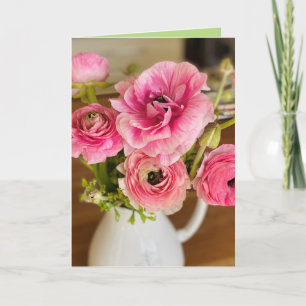 Carte de voeux rose Ranunculus