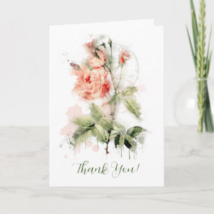 Carte de voeux Rose Shabby Chic Watercolor