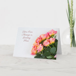 Carte de voeux Rose texte personnalisée