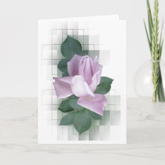 Carte de voeux Rose violet (Devant)