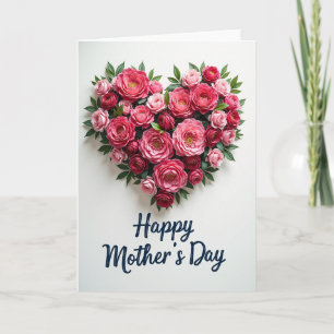 Carte de vœux Roses à cœur blanc