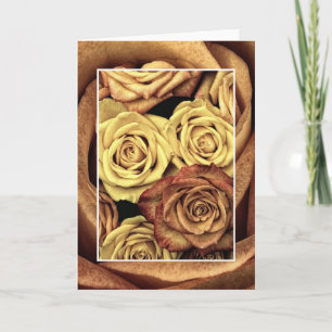 Carte de voeux Roses Brown et Jaunes