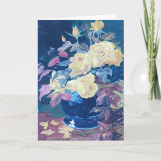Carte de voeux Roses Jaunes