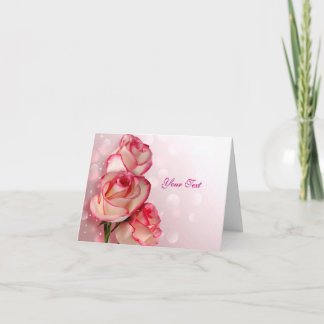 Carte de vœux Roses roses personnalisées
