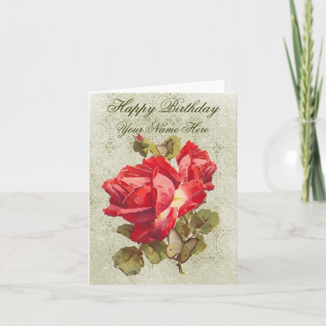 Carte de vœux Roses Rouges (Devant)