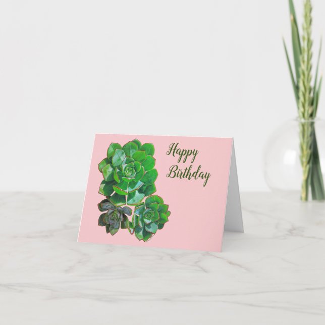 Carte de voeux Rosette Succulents (Devant)