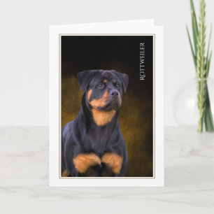 Carte de voeux Rottweiler blanche