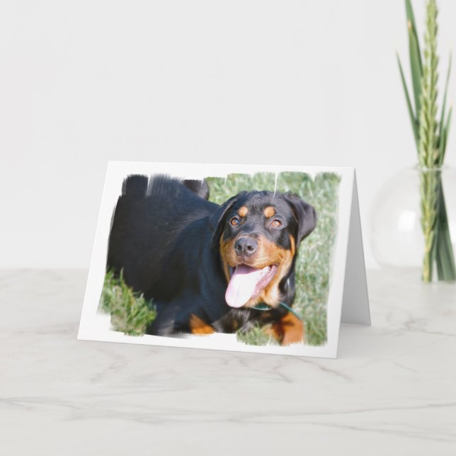 Carte de voeux Rottweiler conviviale (Devant)