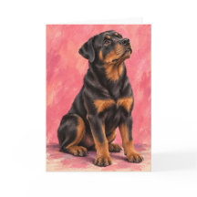 Carte de vœux Rottweiler | Portrait de chien Rotti