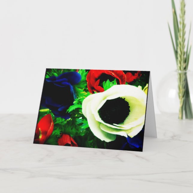 Carte de voeux rouge, blanche, et bleue de blanc (Devant)
