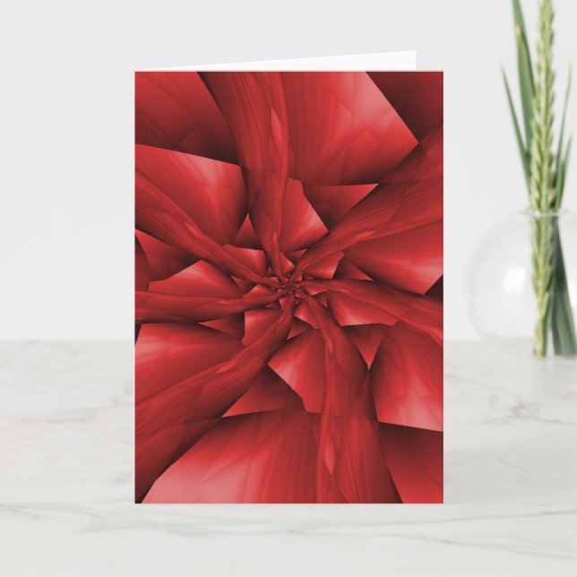 Carte de voeux rouge de bras en spirale (Devant)