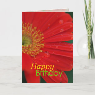 Carte de voeux rouge de joyeux anniversaire de