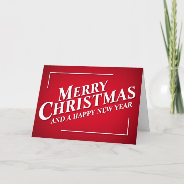 Carte de voeux rouge lumineuse Editable de Joyeux (Devant)