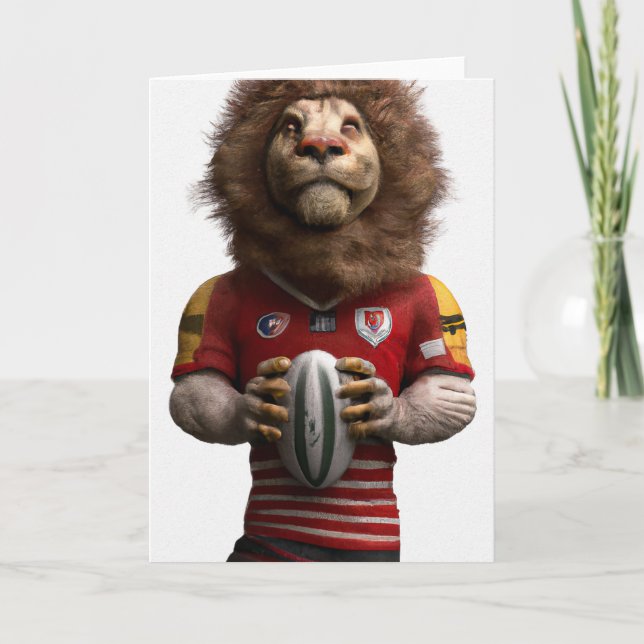 Carte de voeux Rugby Lion (Devant)