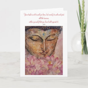 Carte de voeux Rumi Citation Bouddha Aquarelle Art