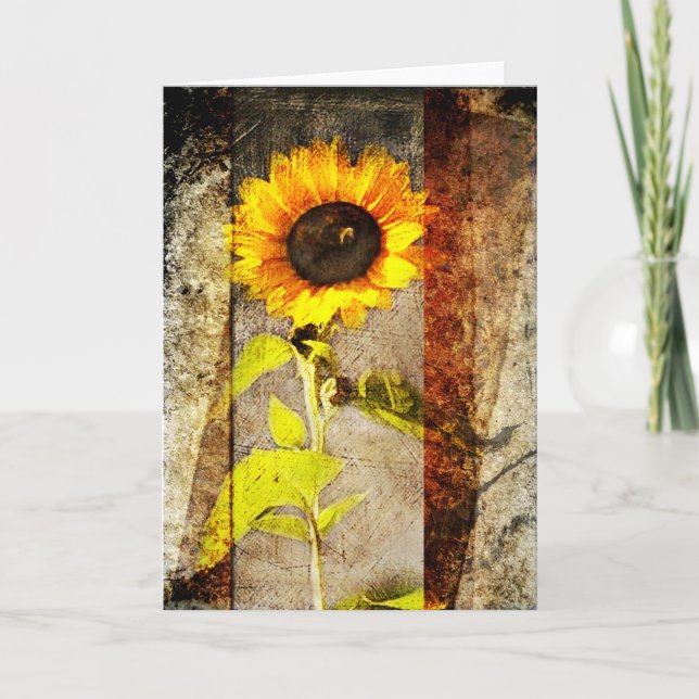 Carte de voeux Rustic Sun Flower (Devant)