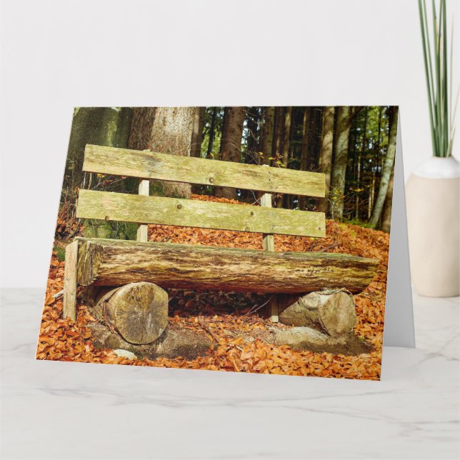 CARTE DE VOEUX RUSTIQUE AUTOMNE BANQUETTE VIDE (Devant)
