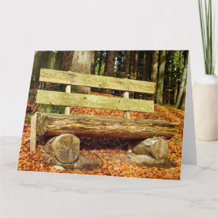 CARTE DE VOEUX RUSTIQUE AUTOMNE BANQUETTE VIDE