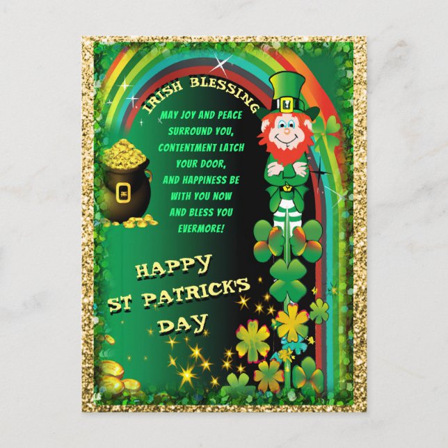 Carte de vœux Saint-Patrick jour de fête (Devant)