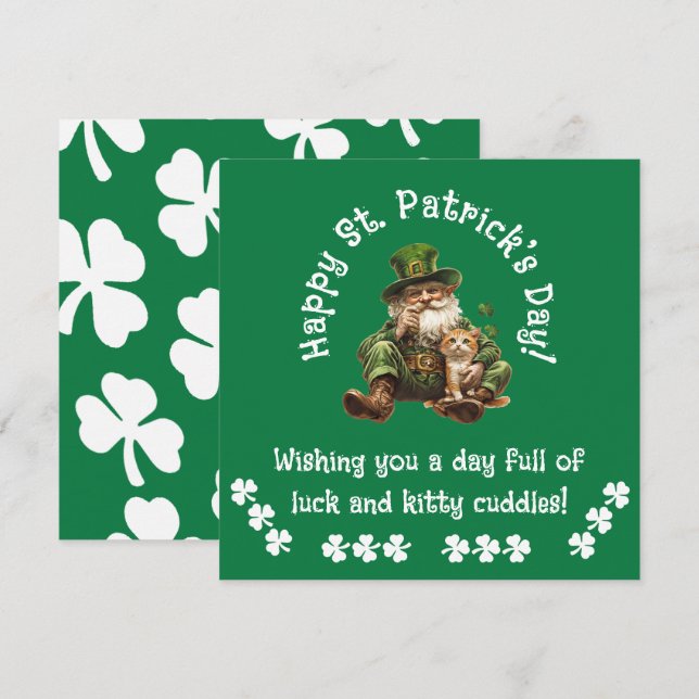 Carte de vœux Saint-Patrick Joyeuse  (Devant / Derrière)