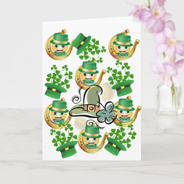 Carte de voeux Saint Patrick's Day Horseshoe (Orchidée)
