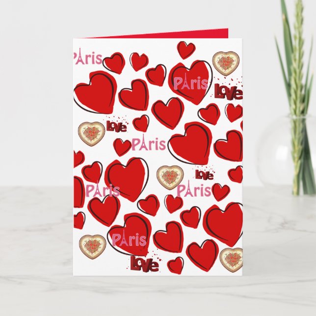 Carte de voeux Saint Valentin Paris France (Devant)