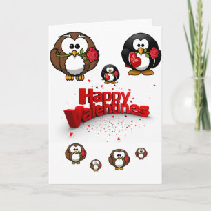 Carte de voeux Saint Valentin Penguin