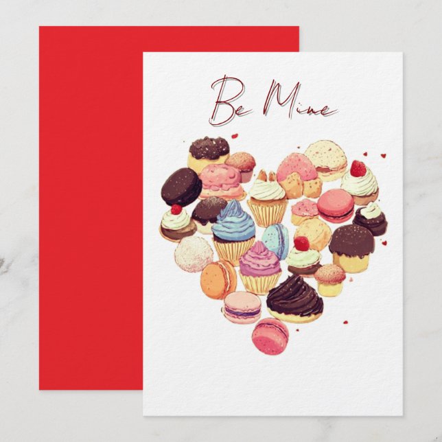 Carte de vœux Saint-Valentin – Soyez à moi  (Devant / Derrière)