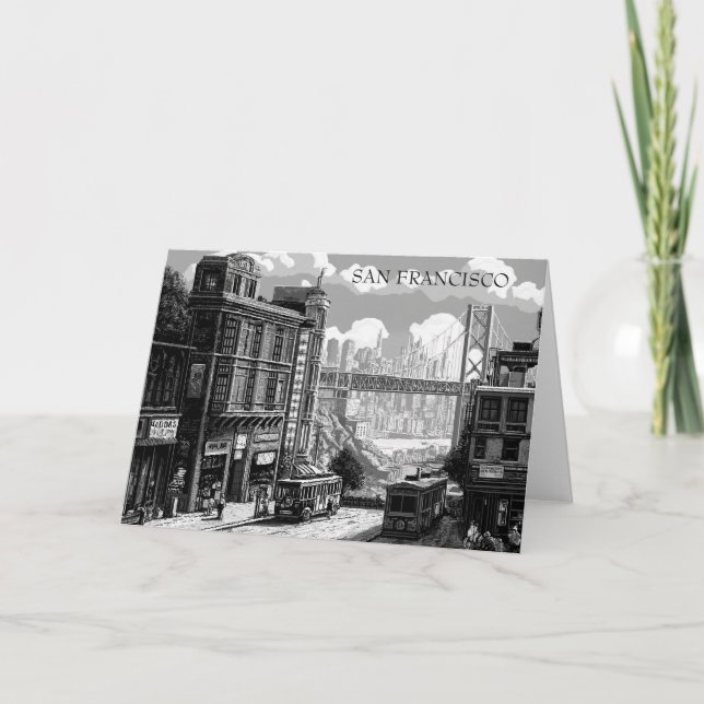 Carte de voeux San Francisco Black and White (Devant)