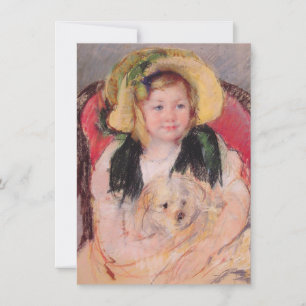 Carte de vœux Sara avec son chien (par Mary Cassat