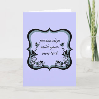 Carte de voeux Sassy Floral Frame, Dark Periwinkkl