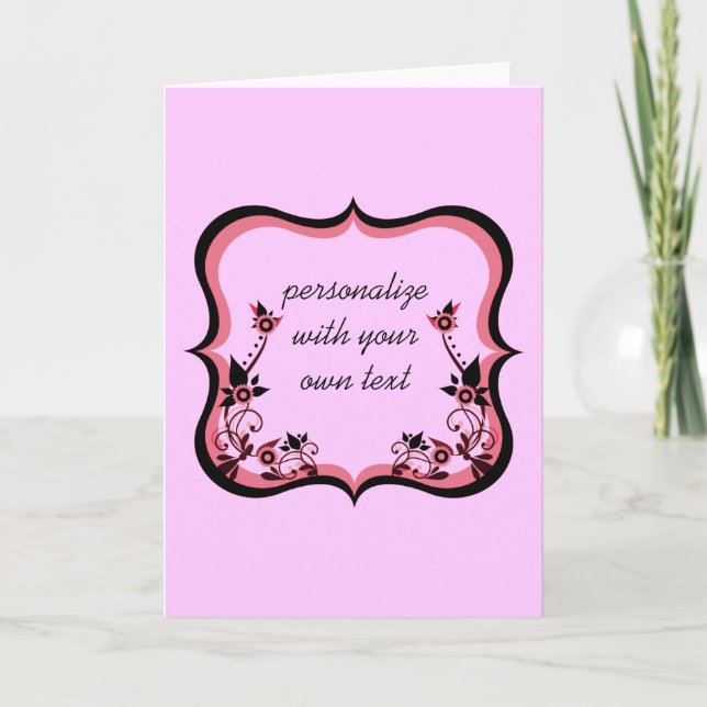 Carte de voeux Sassy Floral Frame, rose (Devant)