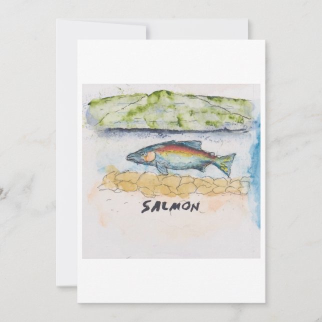 Carte de vœux Saumon (Devant)