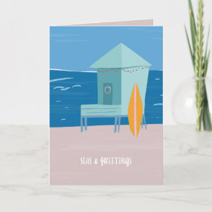 Carte de voeux Seas & Salutations Beach Holiday