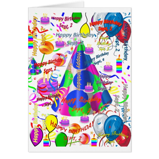 Carte de voeux Septembre 2 Anniversaire (Devant)