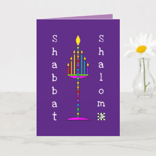 Carte de voeux Shabbat Shalom Menorah