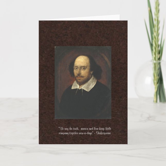 Carte de voeux Shakespeare "Amour/Raison" (Devant)