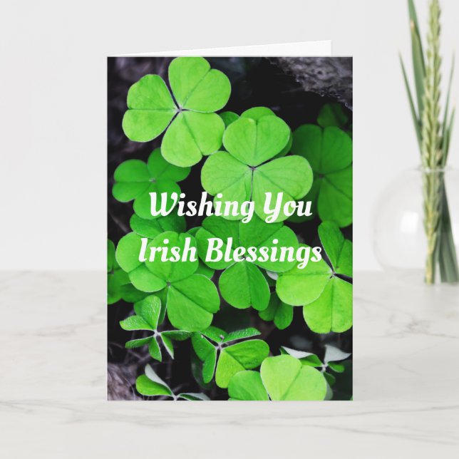 Carte de voeux Shamrock Irish Blessings (Devant)