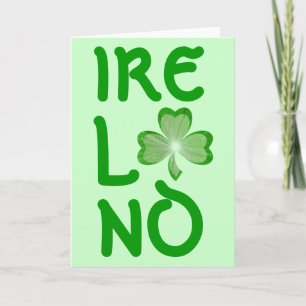 Carte de voeux shamrock "Irlande" verte