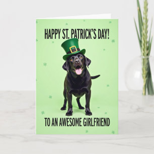 Carte de vœux Shamrock Labrador Happy Day