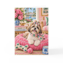 Carte de vœux Shih Tzu Palm Beach