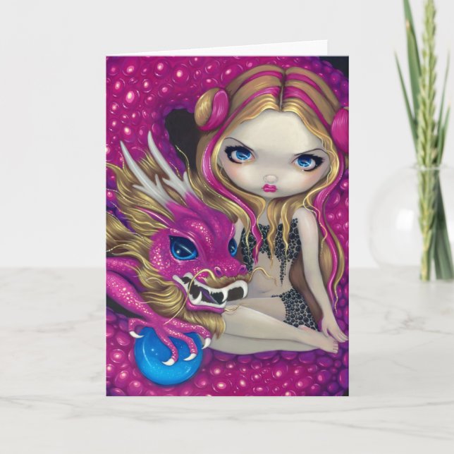 Carte de voeux "Shimmering Pink Dragon" (Devant)