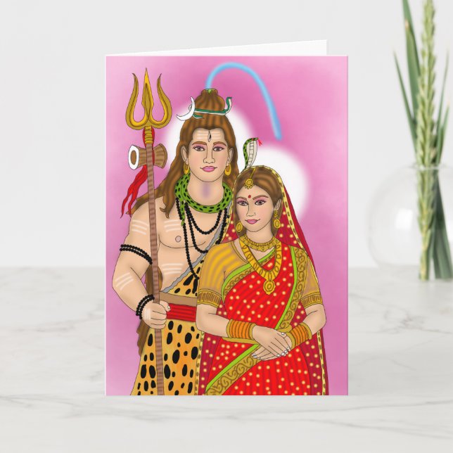Carte de voeux Shiv Parvati (Devant)