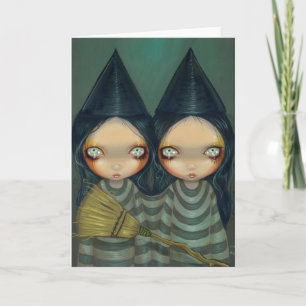 Carte de voeux "Siamese Witch Twins"