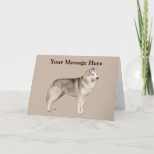 Carte de voeux Sibérienne Husky