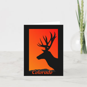 Carte de vœux silhouette de cerf du Colorado